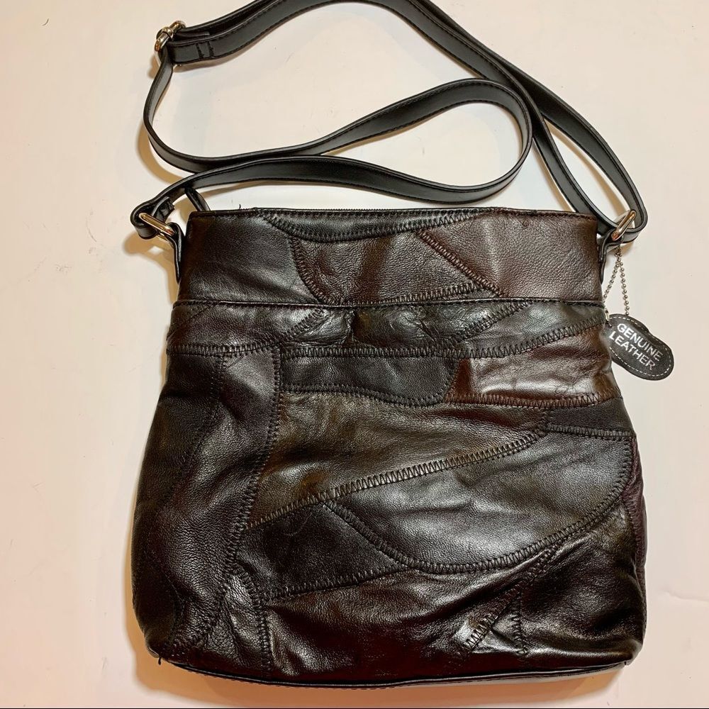 Jaclyn Smith Black Leather‎ Crossbody Purse